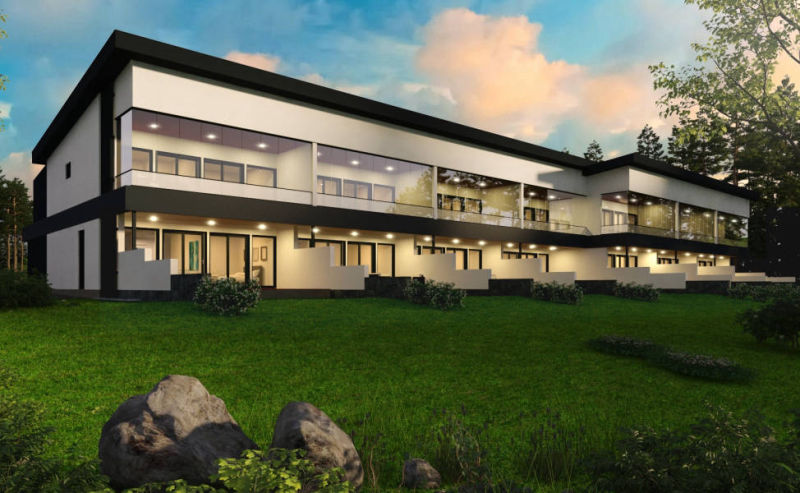 3D visualisointi rivitalo aamu