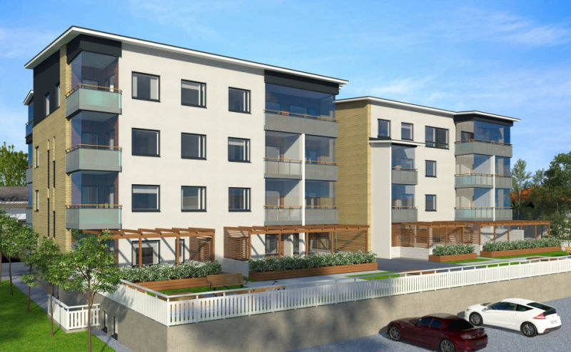 3D mallinnus kerrostalo